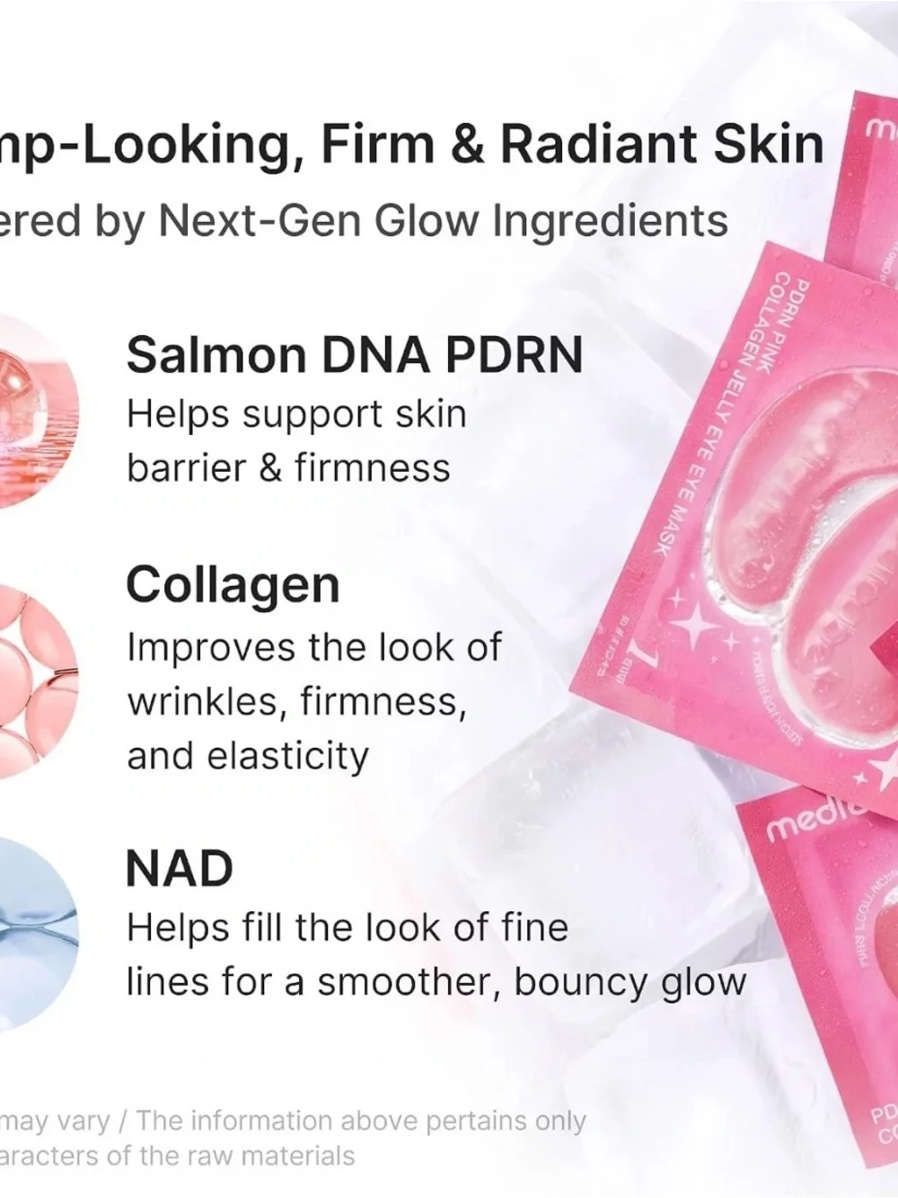 Medicube Jelly Eye Mask PDRN Pink Collagen Hydrogel Eye Patches - 5 Packs